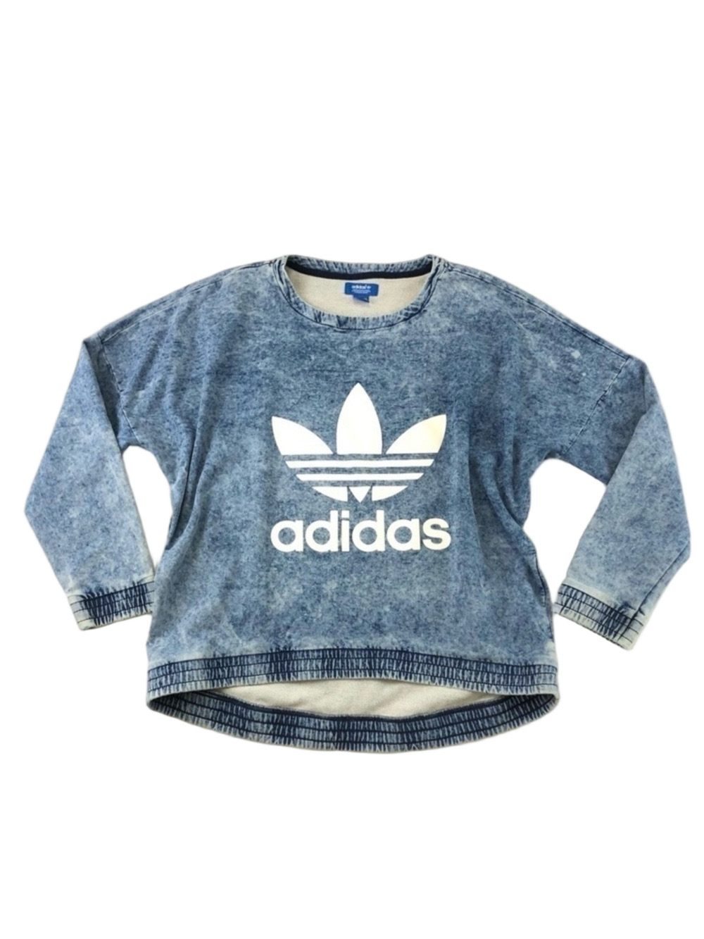 Adidas Originals Vintage pullover blue acid wash Big Logo dolman sleeve XL RARE